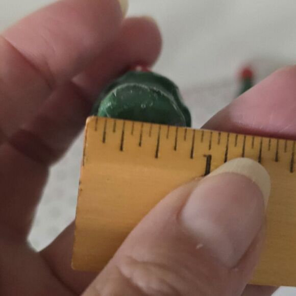 Christmas Tree Candles Rustic Outdoor Green Tapered Decorated Woodland Set Of 2 - Picture 4 of 4